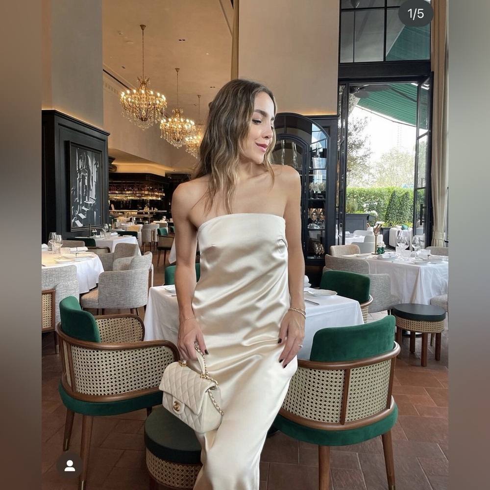 ZARA WOMAN SATIN EFFECT DRESS